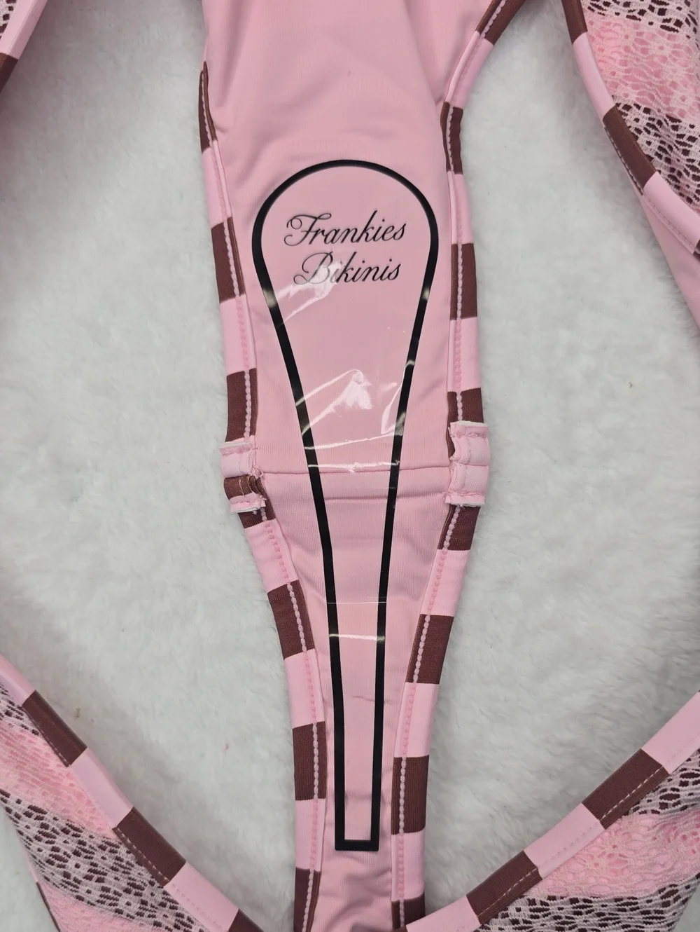 Frankies Bikinis Full Moon Striped Bikini Bottom Sz Med NWT